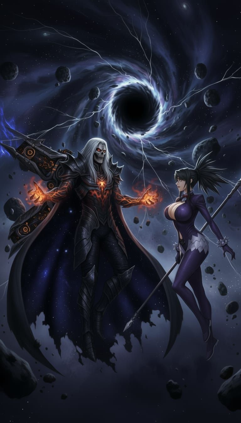 Skeletal Sorcerer Embodies Evil in Grimdark Cosmic Battle