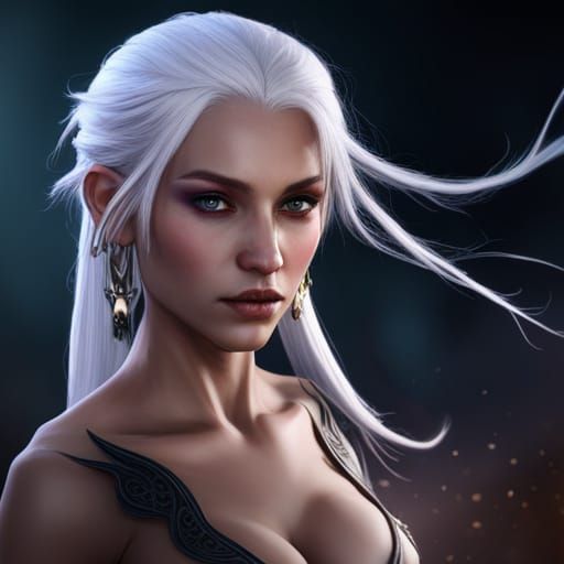 Hyperdetailed Dark Fantasy Girl with Volumetric Lighting