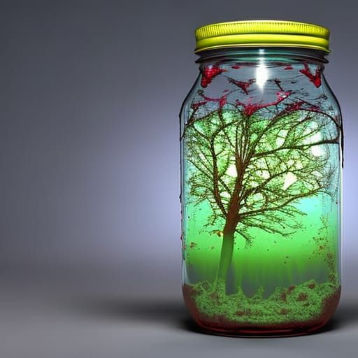 Hyperrealistic Bloody Heart in Mason Jar