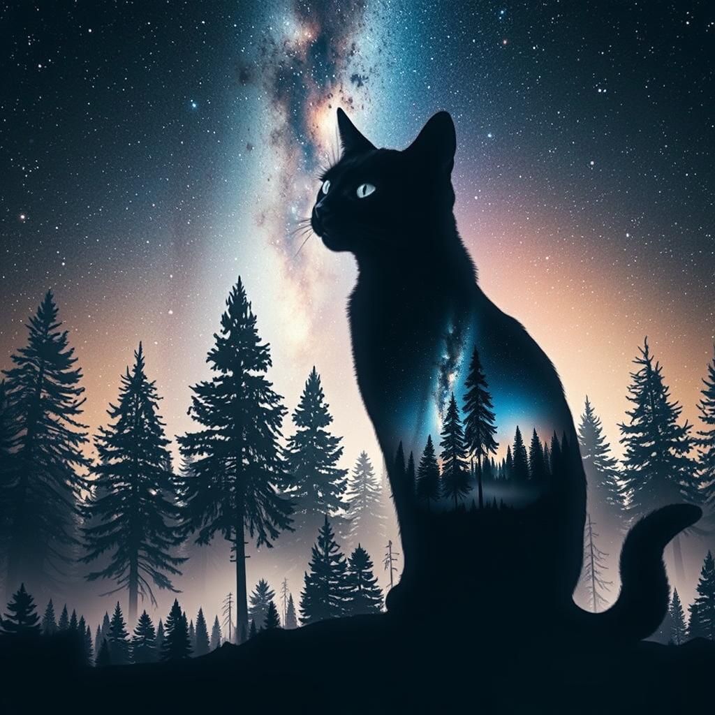 Celestial Feline in the Dark Cosmos