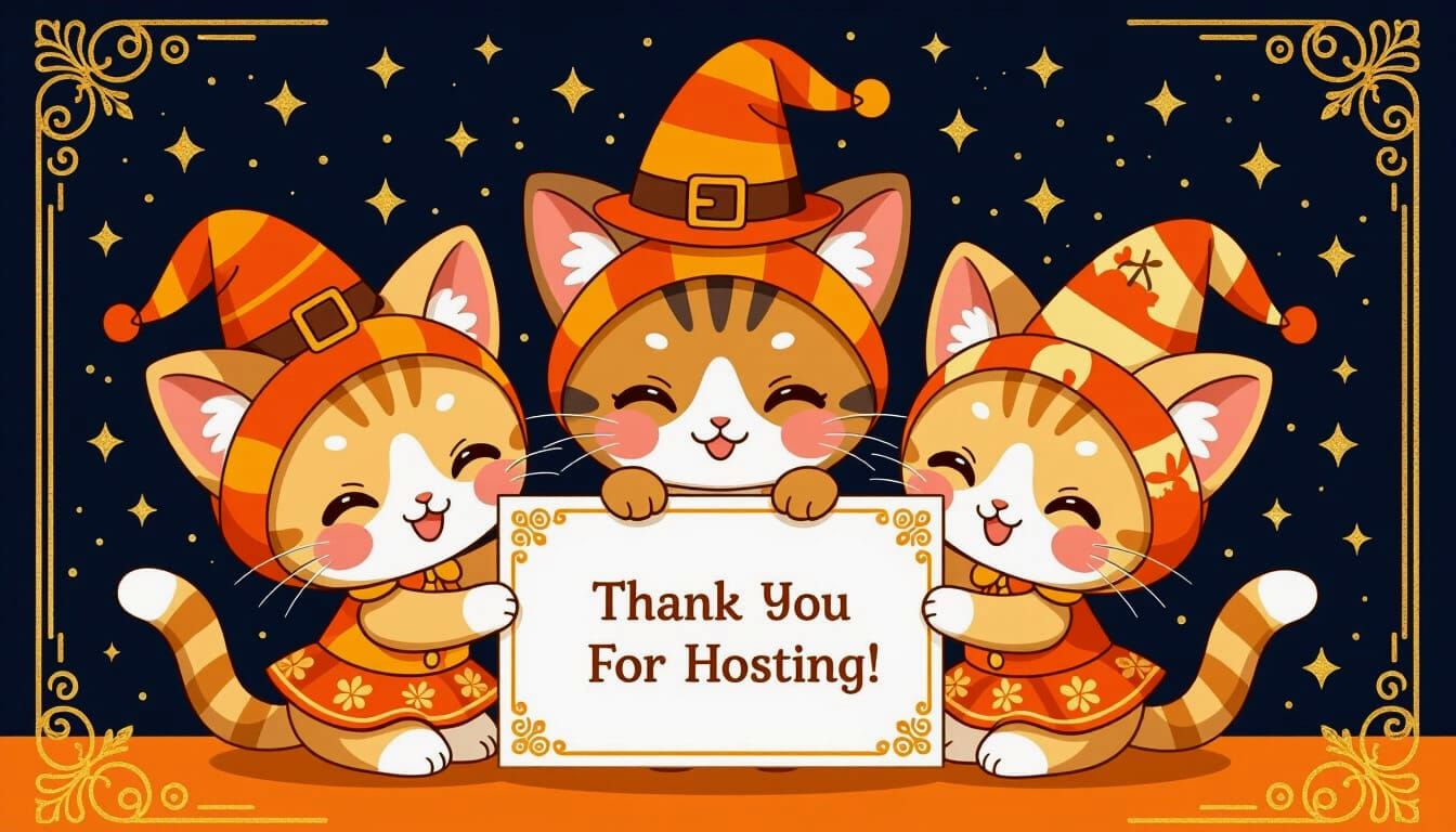 Cute Chibi Kitsune Pyramid in Thanksgiving Art Deco Style