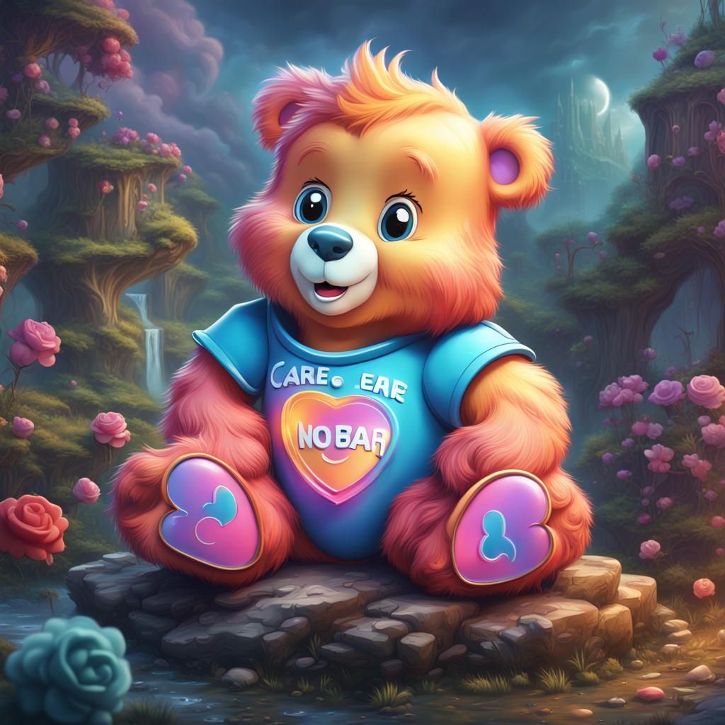 Tech Team Logo: Care Bears Product in Detailed Matte Style