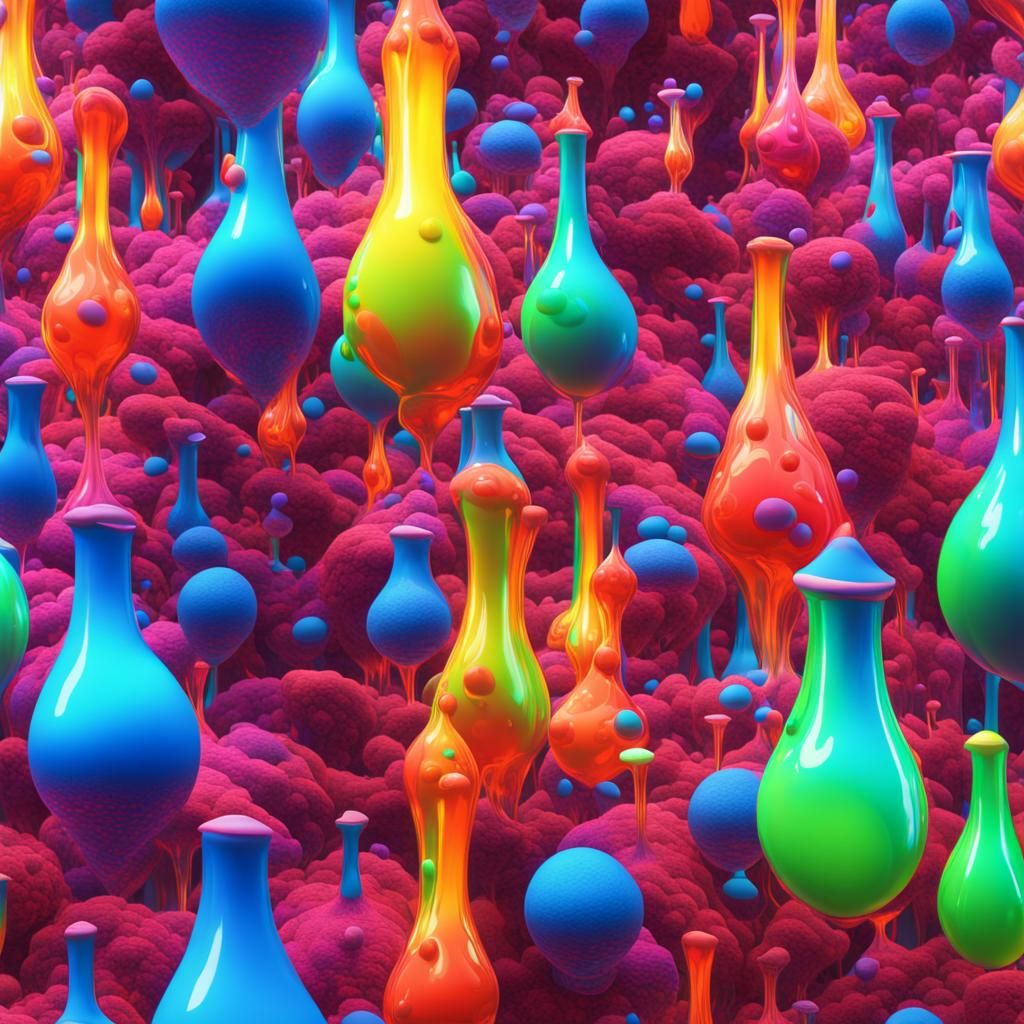 Surreal Lava Lamp Dancing in Psychedelic Cosmos
