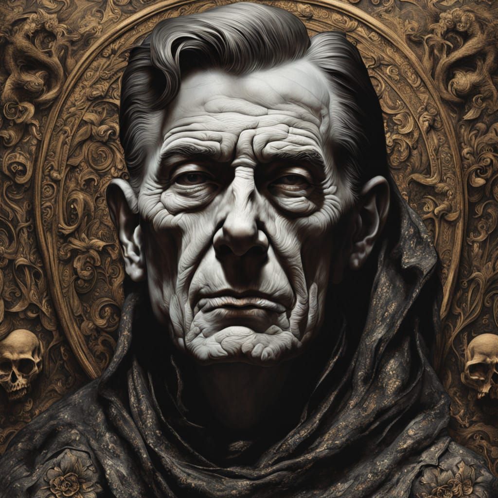 Gothic Reagan Portrait in El Greco Style