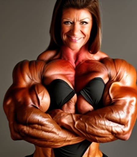 Muscular Female Bodybuilder with Ripped Physique