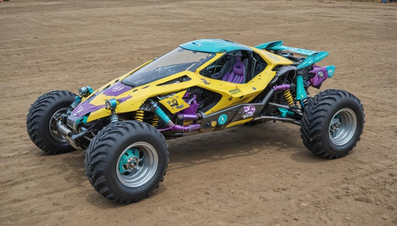 Futuristic Bubble Buggy in Cyberpunk Style