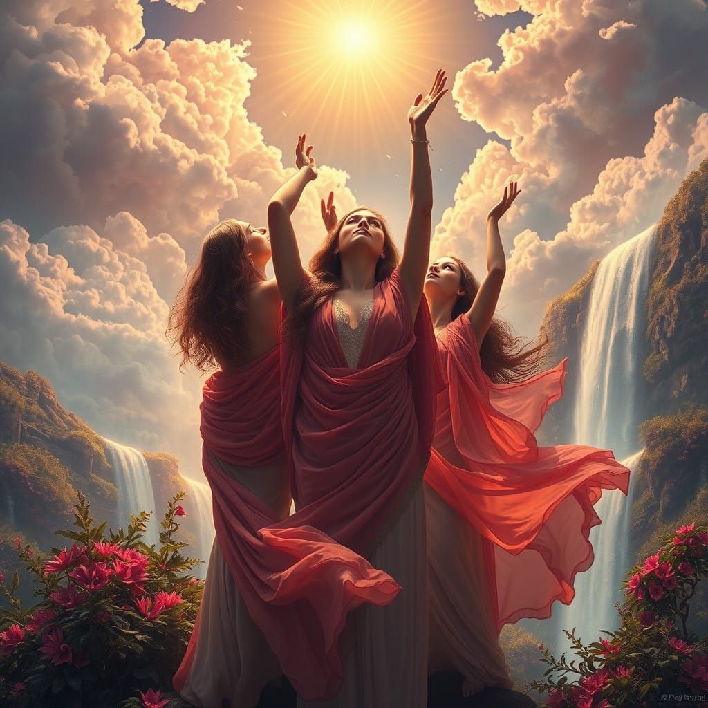 Ethereal Goddesses Reach for Heaven