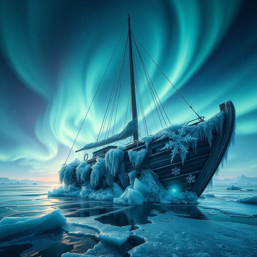 Surreal Polar Dreamscape in Low-Angle View