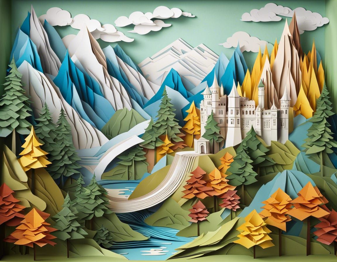 epic mountain landscape with waterfall