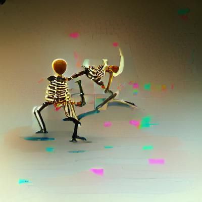 Dancing Skeletons in a Macabre Celebration