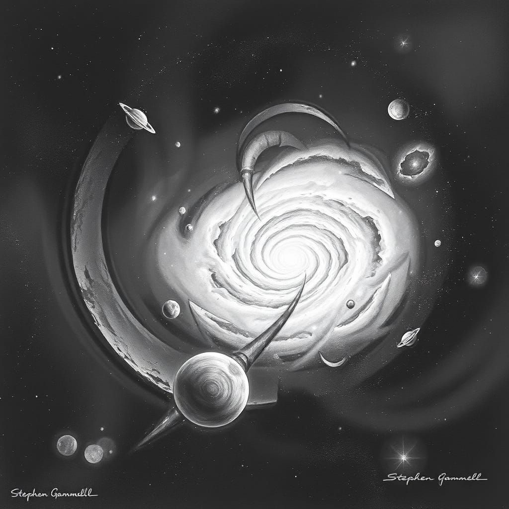 Cosmic Dreamscape in Whimsical Style
