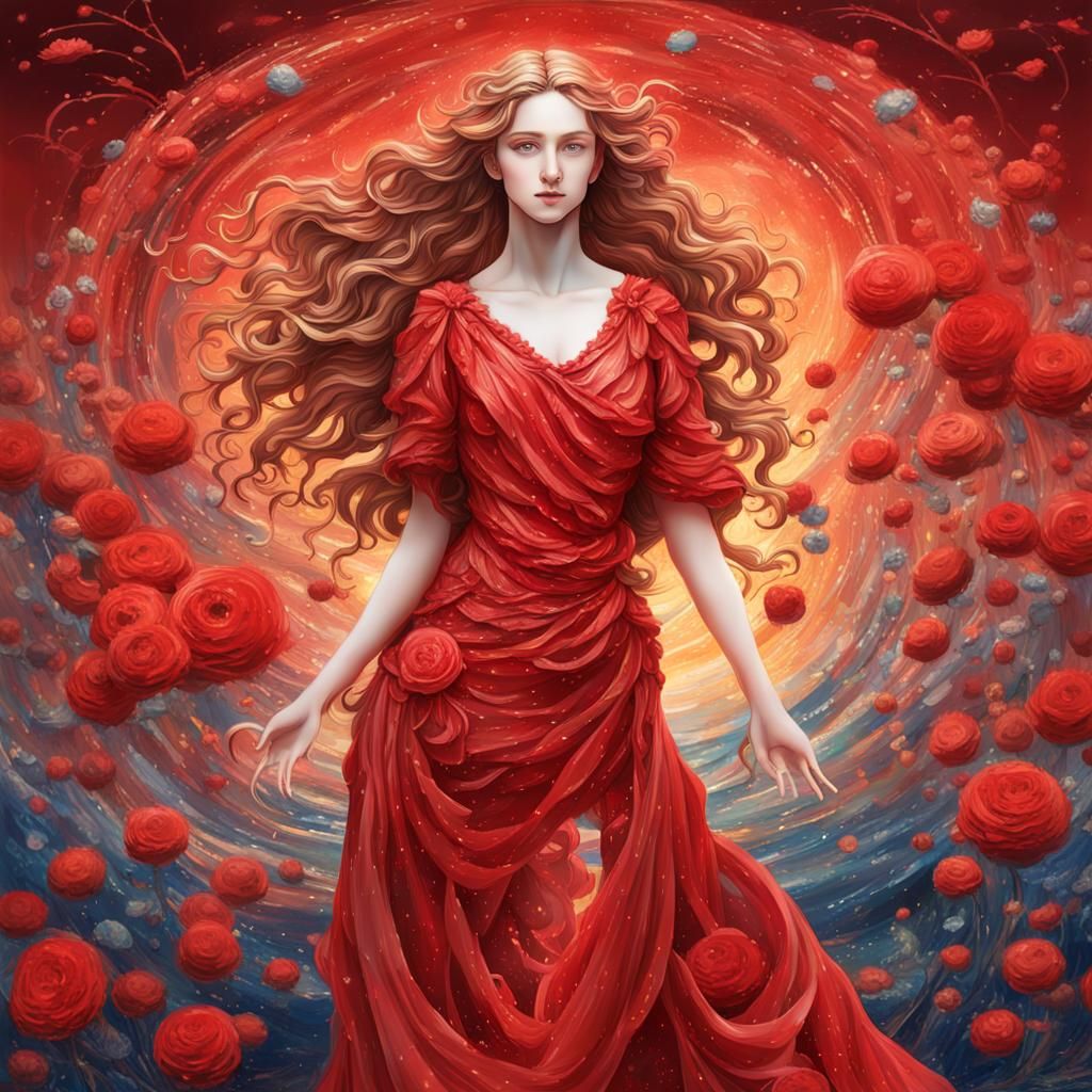 Anime Aphrodite Figurine in Expressionist Style