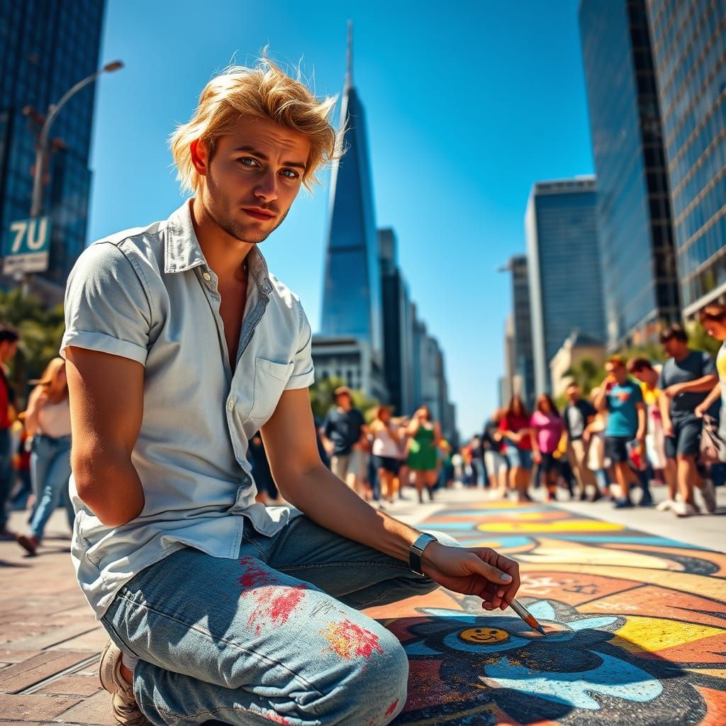 Vibrant City Street Art Unfolds with Creative Genius