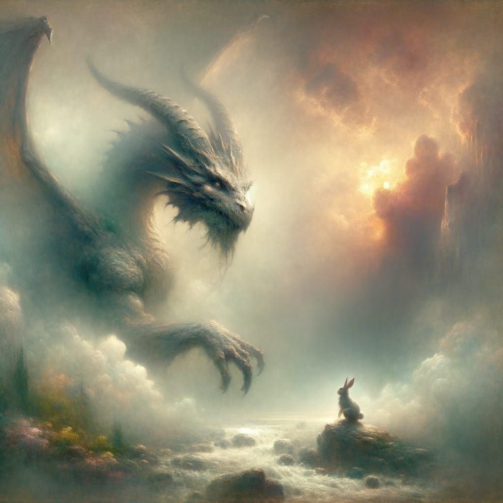 A Dragon's Gentle Guardianship in a Romantic Stormy Night