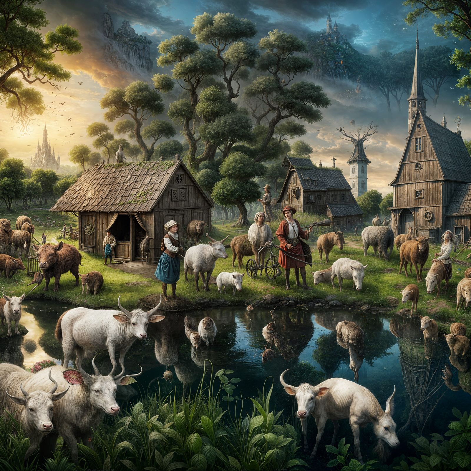 Utopian Village: An Elysian Fields Digital Masterpiece