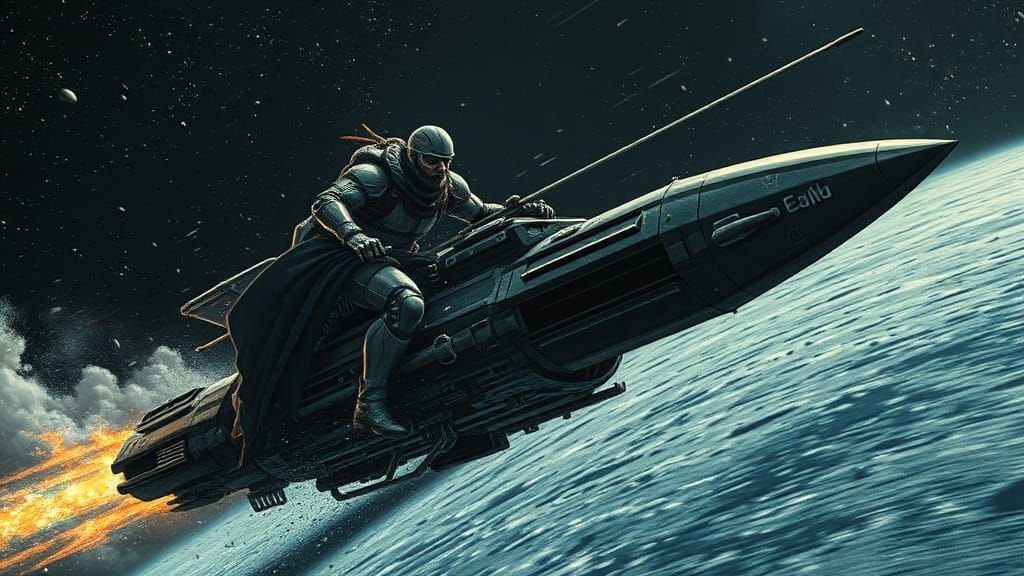 Space Age Ahab with Mechanical Limbs