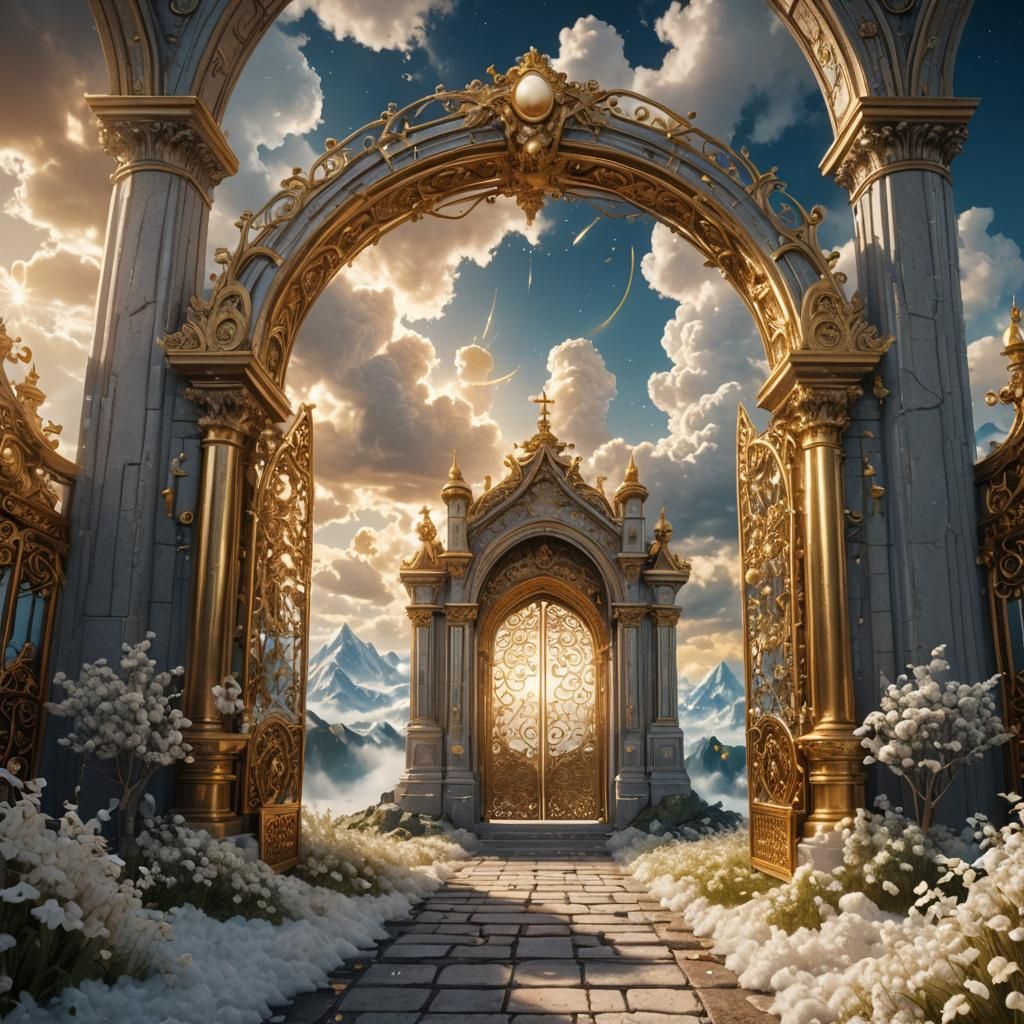 Heaven's Pearly Gates: A Detailed Matte Painting