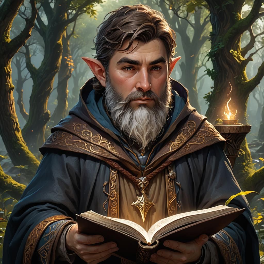 Gnome Wizard Portrait in a D&D Fantasy World