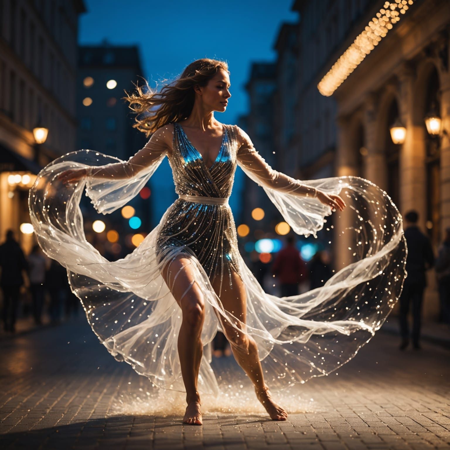 Woman Made of Liquid Dancing