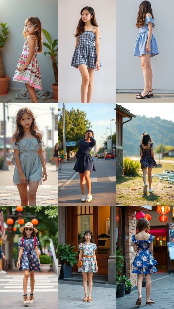 Girl in Short Dress AI Image