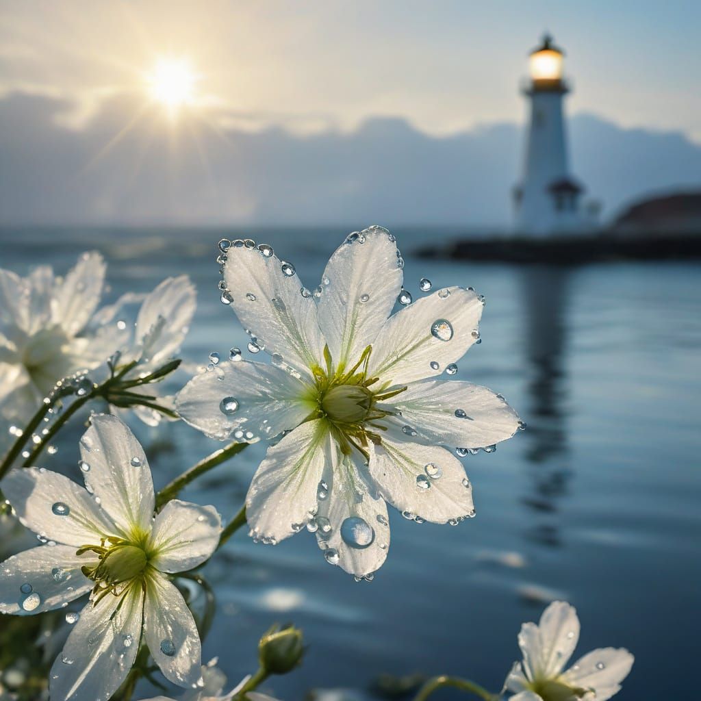 Luminous Lighthouse Blooms in Morning Sunlight