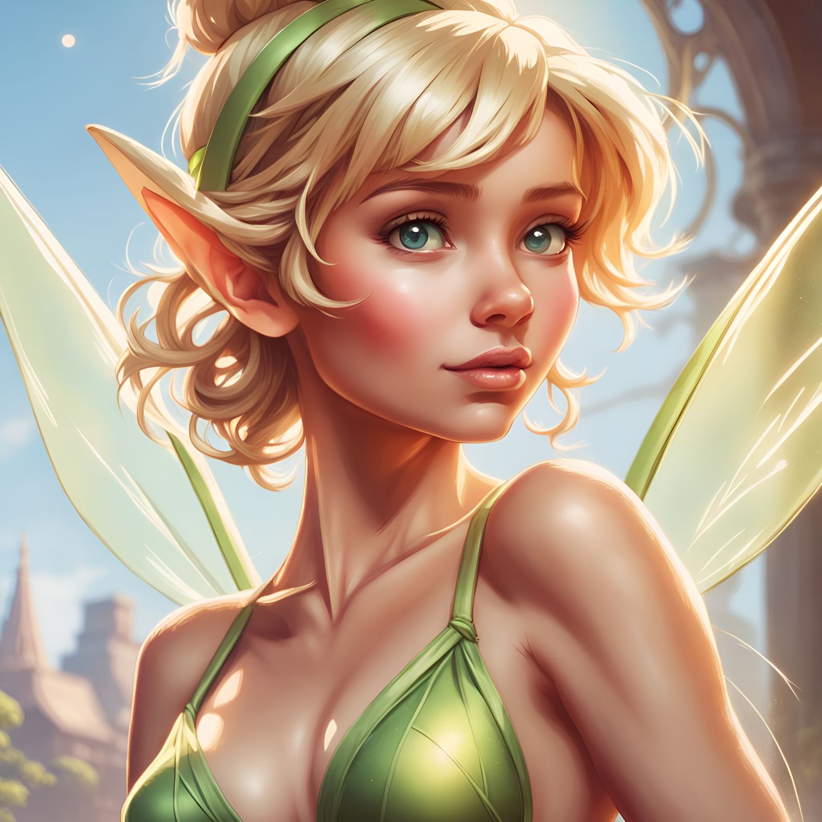 Tinkerbell in Bikini, Detailed Digital Portrait