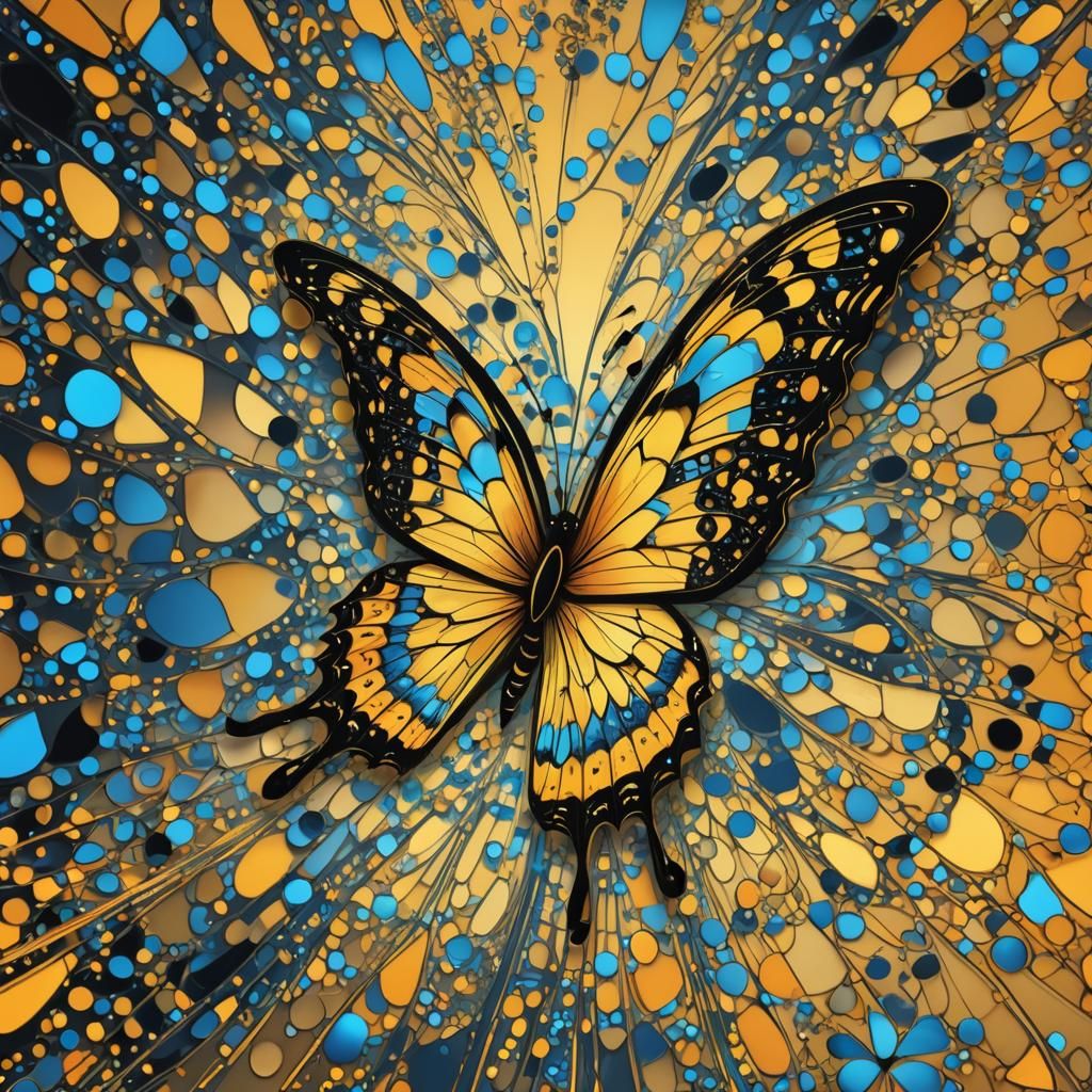 Butterfly Cursor in Abstract Digital Art Style