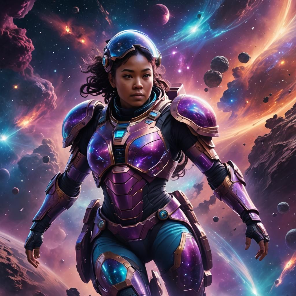 Curvy Woman in Space Armor Concept Art