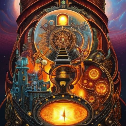 Time travel in a time machine in flames