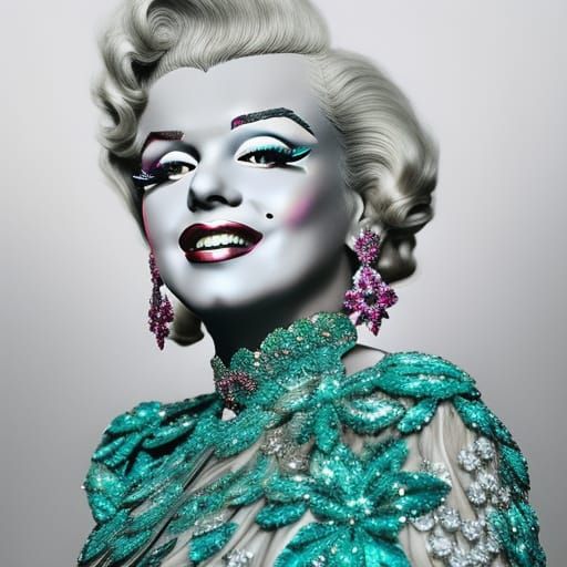 Rainbow Flower Elf Portrait in Digital Photograph Style