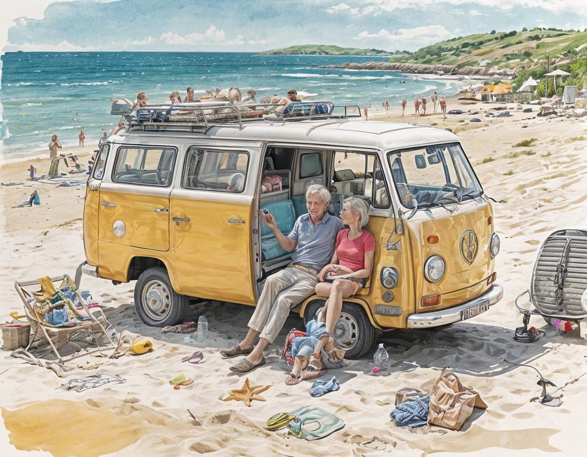 Warmth of Golden Hour on a Serene Beach