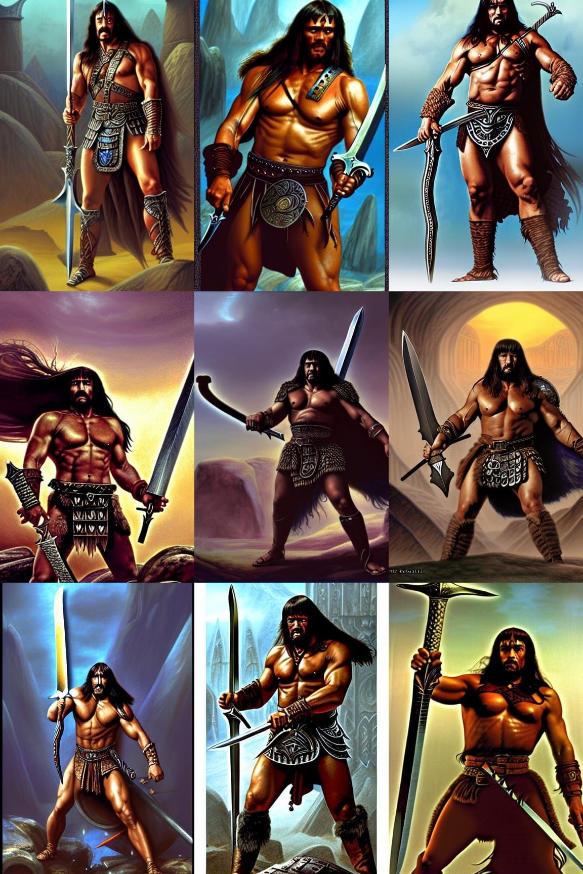 Conan the Barbarian Digital Art in Fantasy Style