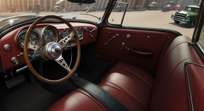 1935 Roadster Front Seat in Extreme Detail