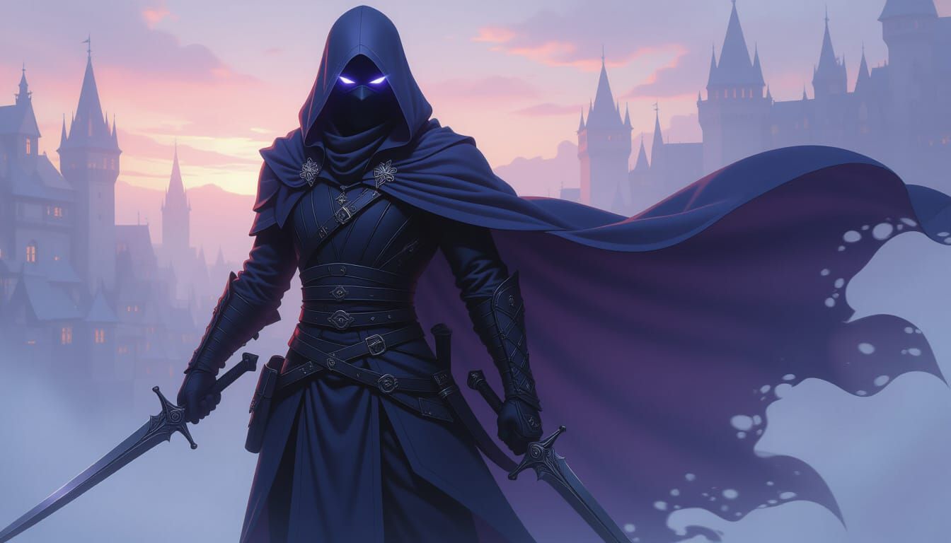 Twilight Assassin with Glowing Eye and Dual Daggers