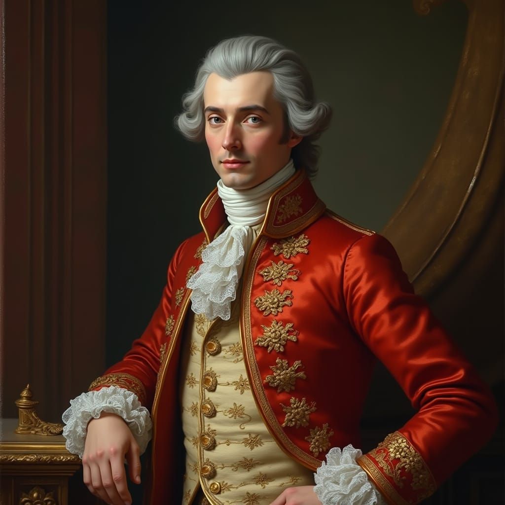 18th Century Gentleman Portrait in Baroque Style