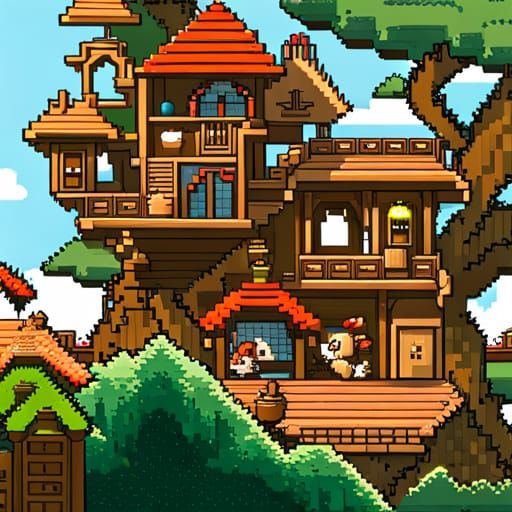 Squirrels Racing in Pixel Art Platform Game