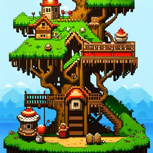 Squirrels Racing in 8-Bit Pixel Art Game