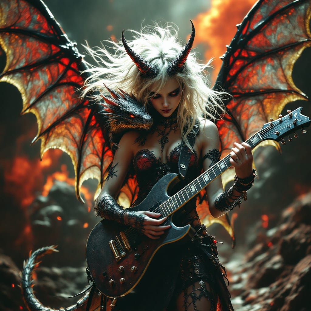 Rock Punk Fairy with Dragon in Concert