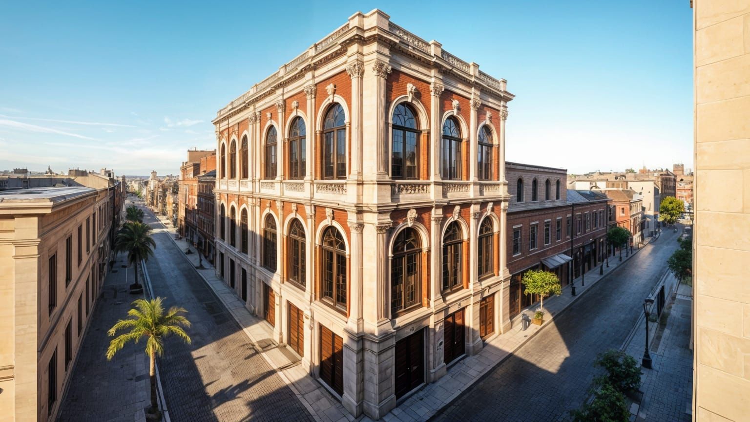 Elegant 19th Century European Street Scene