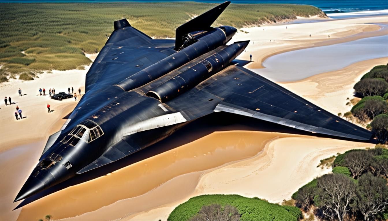 Crashed Hybrid Spaceship on Overgrown Beach