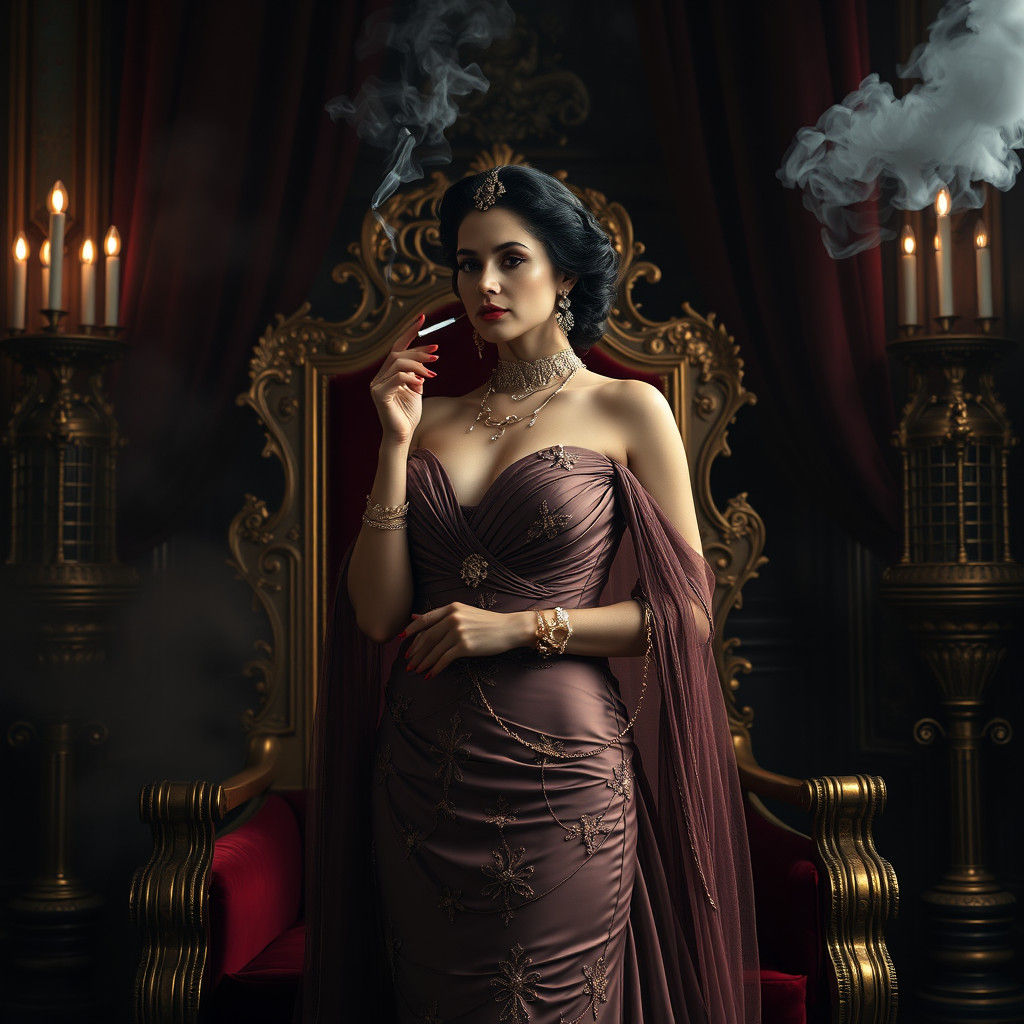 Queen Smoking: A Cinematic Portrait