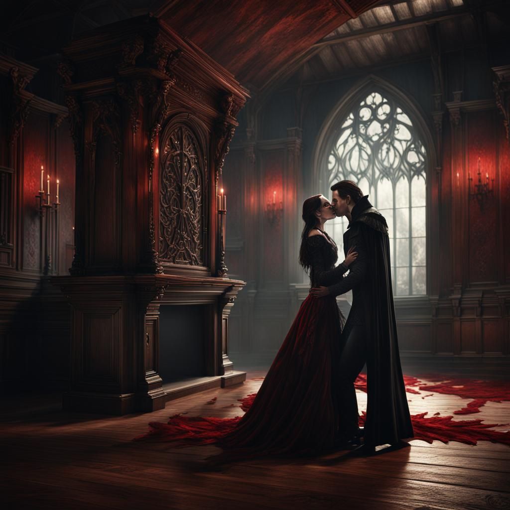 Vampire Romance in Gothic Portrait