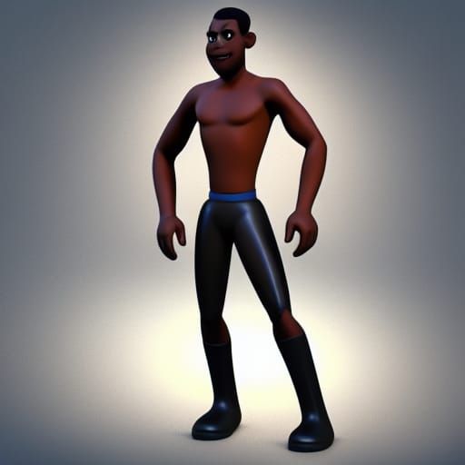 Black Man Character Design in Pixar Style