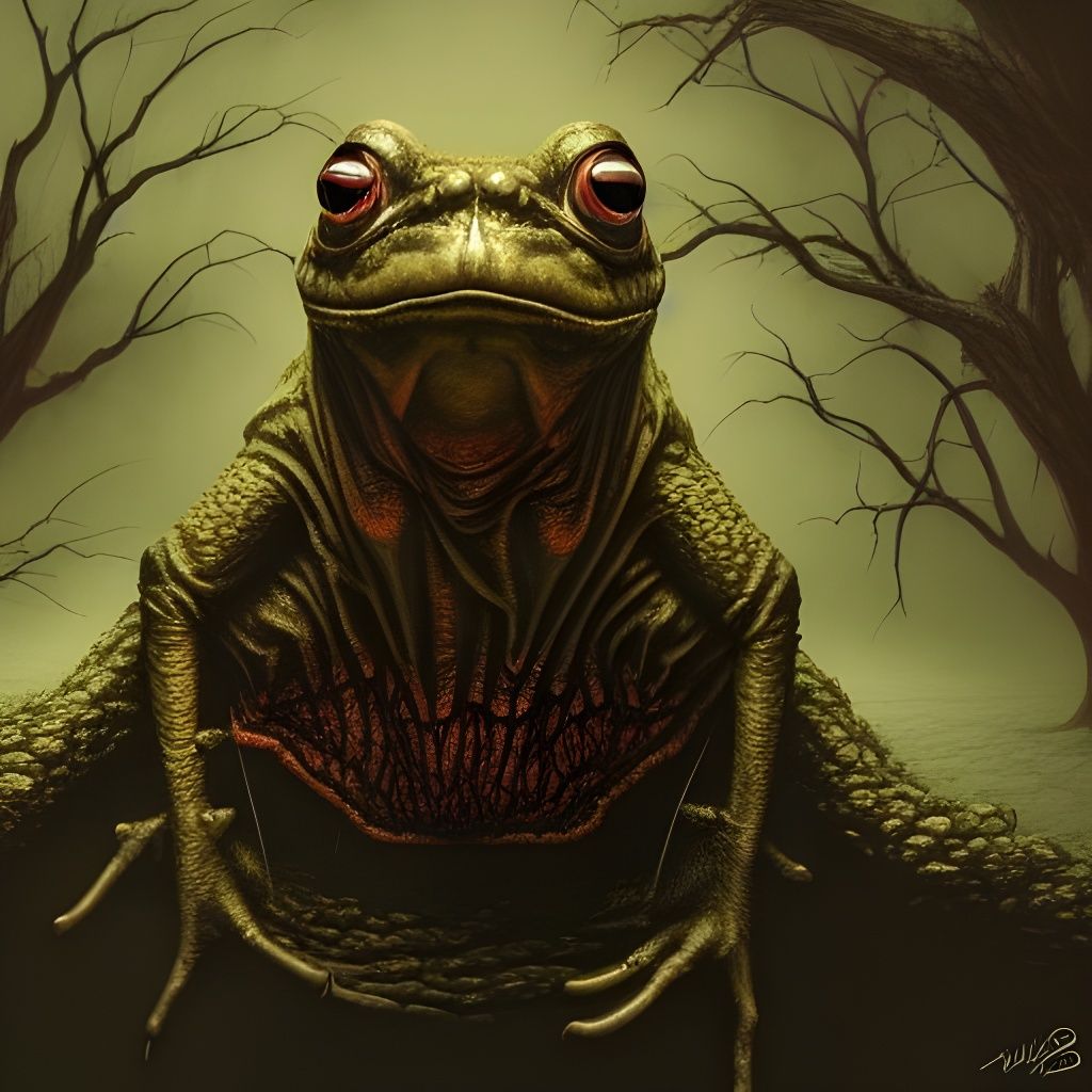 Creepy Toad Metal Album Cover in 3D