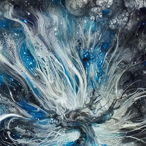 Ethereal Smoke Art: Liquid Splendor in Turquoise