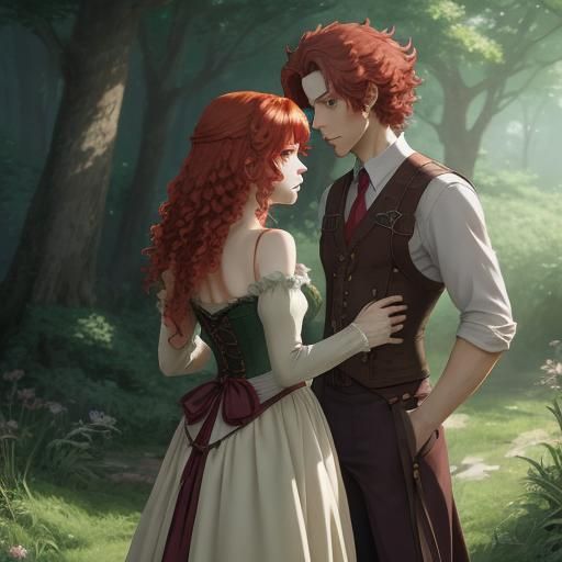 Anime Fairy Girl with Boyfriend, Ghibli Style