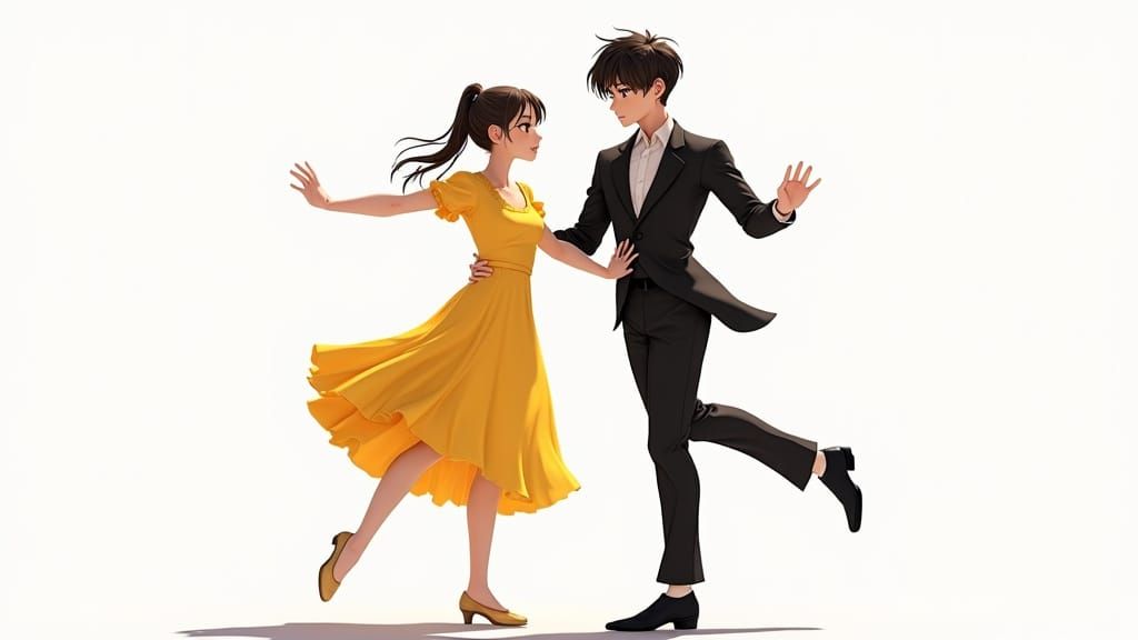 Slovak Children Dancing in Manga Style