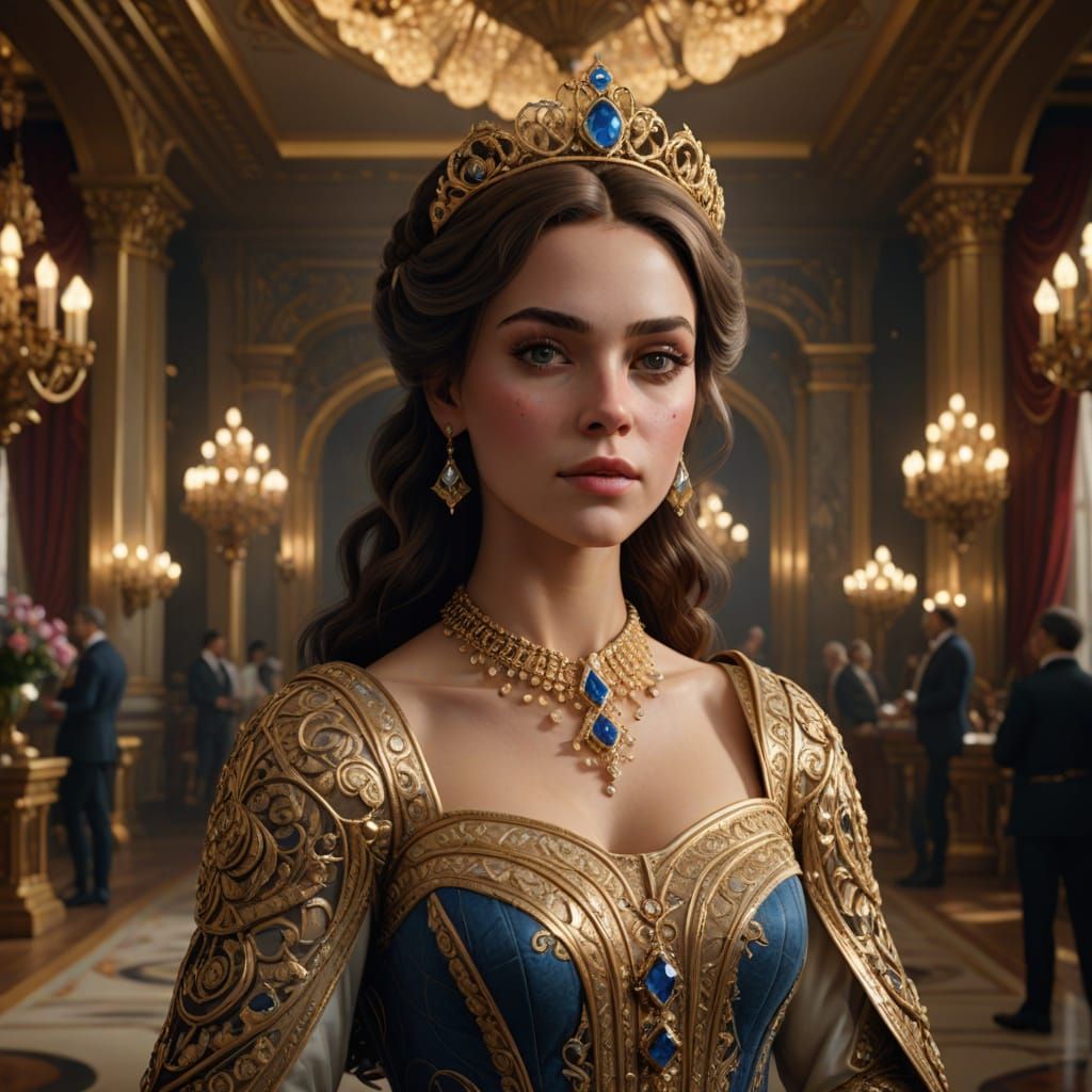 Regal Princess in Elegant Ballroom