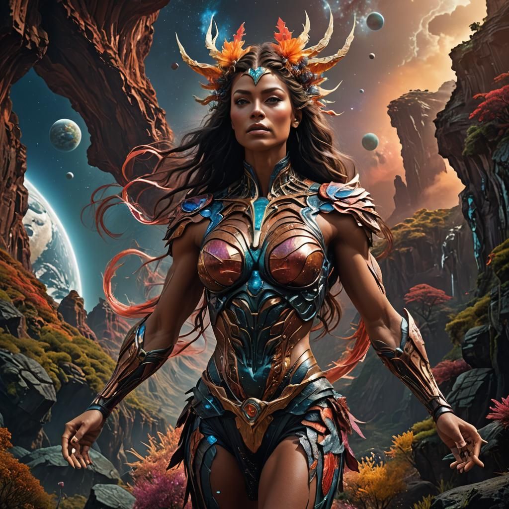 Goddess Gaia: Interconnected Planetary Entities in Surrealis...