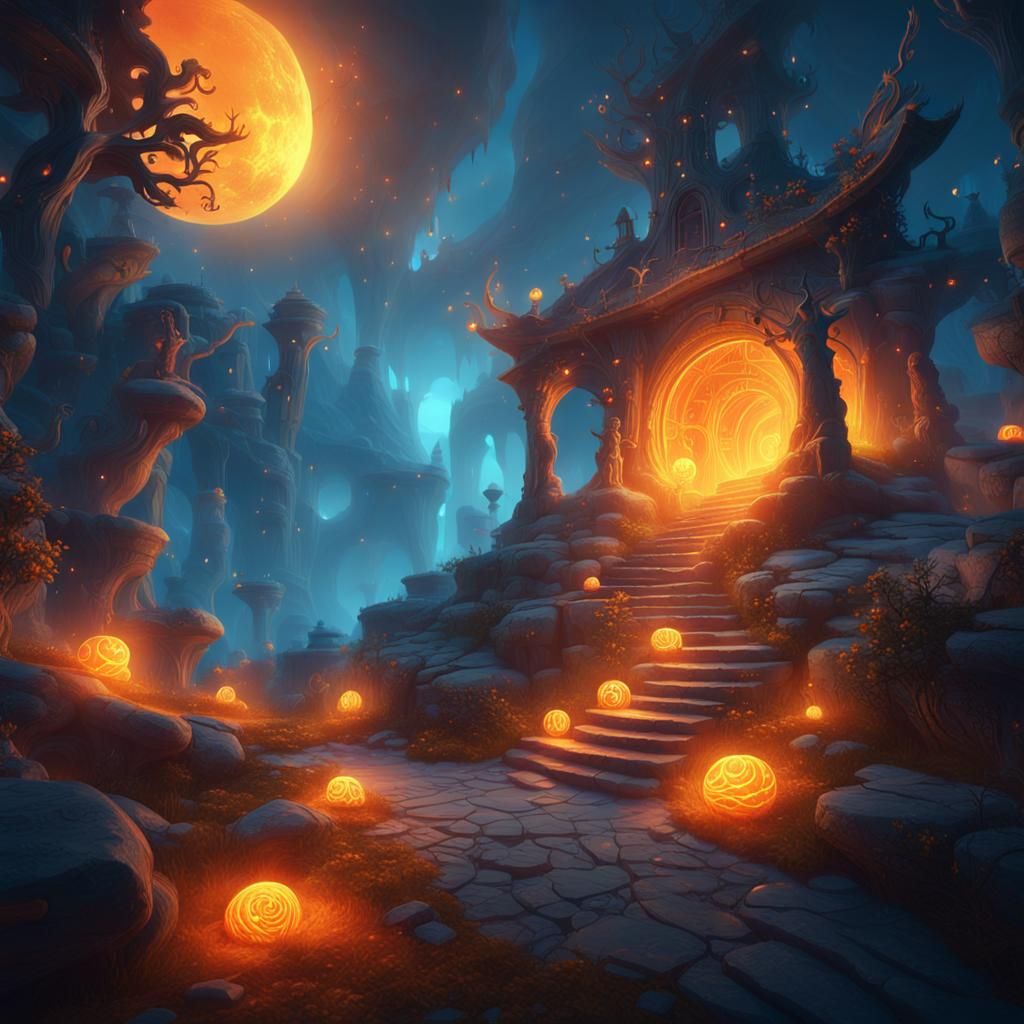 Mystical Gateway in Dreamlike Realm Concept Art